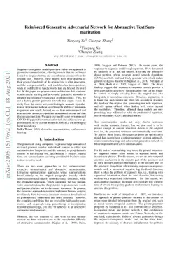 Reinforced Generative Adversarial Network for Abstractive Text
  Summarization