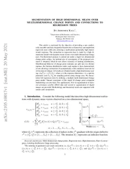 Segmentation of high dimensional means over multi-dimensional change
  points and connections to regression trees