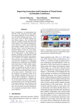 Improving Generation and Evaluation of Visual Stories via Semantic
  Consistency