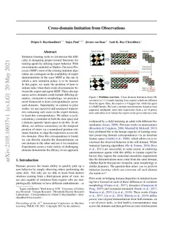 Cross-domain Imitation from Observations