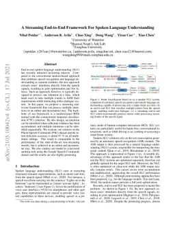 A Streaming End-to-End Framework For Spoken Language Understanding