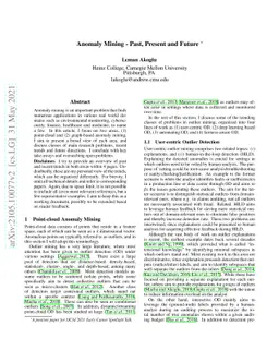 Anomaly Mining -- Past, Present and Future