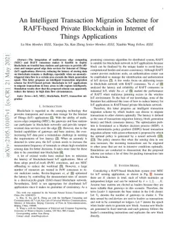 An Intelligent Transaction Migration Scheme for RAFT-based Private
  Blockchain in Internet of Things Applications