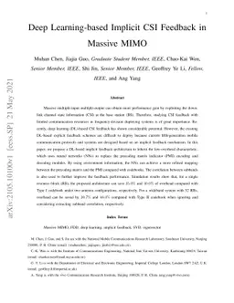 Deep Learning-based Implicit CSI Feedback in Massive MIMO