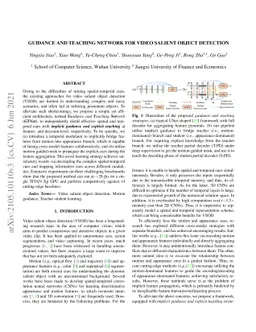 Guidance and Teaching Network for Video Salient Object Detection