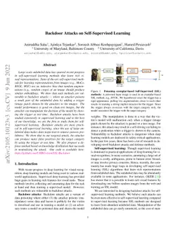 Backdoor Attacks on Self-Supervised Learning