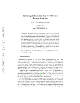 Training Bi-Encoders for Word Sense Disambiguation
