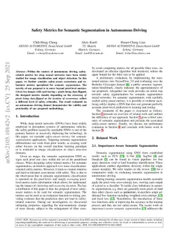 Safety Metrics for Semantic Segmentation in Autonomous Driving