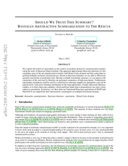 Should We Trust This Summary? Bayesian Abstractive Summarization to The
  Rescue