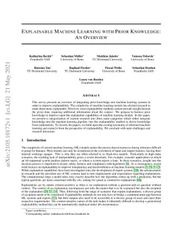 Explainable Machine Learning with Prior Knowledge: An Overview
