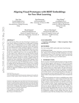 Aligning Visual Prototypes with BERT Embeddings for Few-Shot Learning