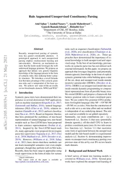 Rule Augmented Unsupervised Constituency Parsing