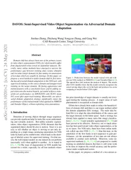 DAVOS: Semi-Supervised Video Object Segmentation via Adversarial Domain
  Adaptation