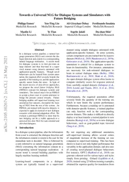Towards a Universal NLG for Dialogue Systems and Simulators with Future
  Bridging