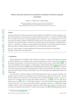 Online Statistical Inference for Parameters Estimation with
  Linear-Equality Constraints