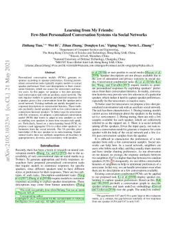 Learning from My Friends: Few-Shot Personalized Conversation Systems via
  Social Networks