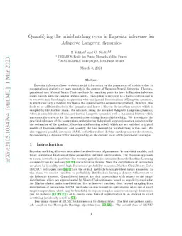 Quantifying the mini-batching error in Bayesian inference for Adaptive
  Langevin dynamics