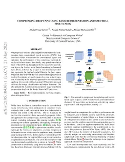 Compressing Deep CNNs using Basis Representation and Spectral
  Fine-tuning