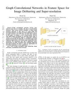 Graph Convolutional Networks in Feature Space for Image Deblurring and
  Super-resolution