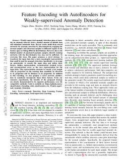 Feature Encoding with AutoEncoders for Weakly-supervised Anomaly
  Detection