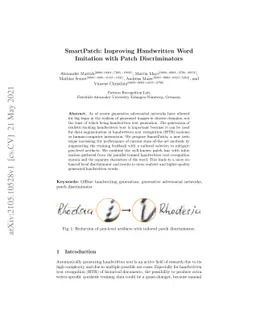SmartPatch: Improving Handwritten Word Imitation with Patch
  Discriminators