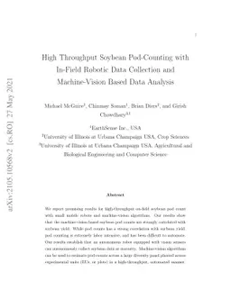 High Throughput Soybean Pod-Counting with In-Field Robotic Data
  Collection and Machine-Vision Based Data Analysis