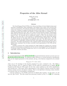 Properties of the After Kernel