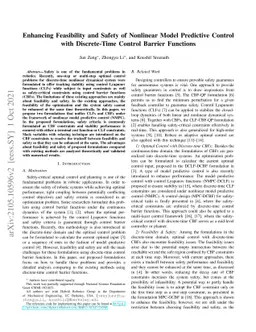 Enhancing Feasibility and Safety of Nonlinear Model Predictive Control
  with Discrete-Time Control Barrier Functions
