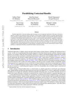 Parallelizing Contextual Bandits