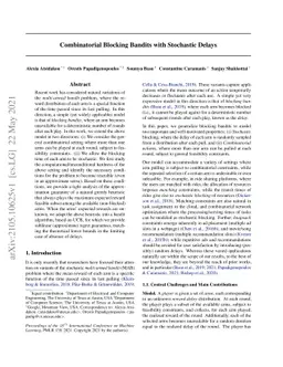 Combinatorial Blocking Bandits with Stochastic Delays