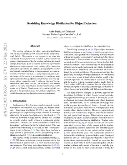 Revisiting Knowledge Distillation for Object Detection