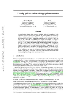 Locally private online change point detection