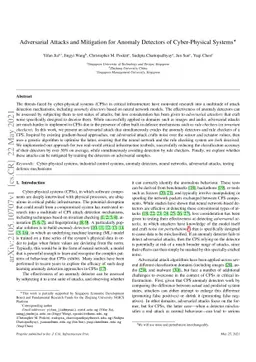Adversarial Attacks and Mitigation for Anomaly Detectors of
  Cyber-Physical Systems