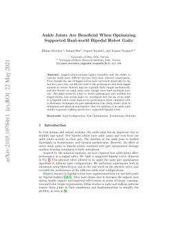 Ankle Joints Are Beneficial When Optimizing Supported Real-world Bipedal
  Robot Gaits
