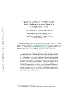 Quanta in sound, the sound of quanta: a voice-informed quantum
  theoretical perspective on sound