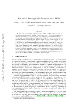Statistical Testing under Distributional Shifts