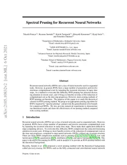 Spectral Pruning for Recurrent Neural Networks