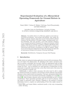 Experimental Evaluation of a Hierarchical Operating Framework for Ground
  Robots in Agriculture