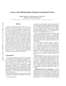 Coarse to Fine Multi-Resolution Temporal Convolutional Network