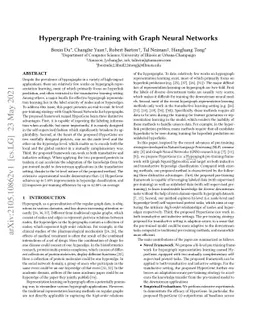 Hypergraph Pre-training with Graph Neural Networks