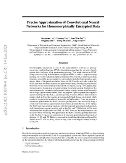 Precise Approximation of Convolutional Neural Networks for
  Homomorphically Encrypted Data