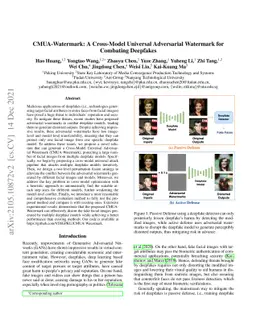 CMUA-Watermark: A Cross-Model Universal Adversarial Watermark for
  Combating Deepfakes