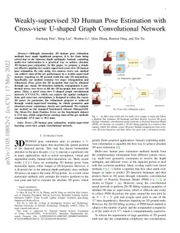 Weakly-supervised 3D Human Pose Estimation with Cross-view U-shaped
  Graph Convolutional Network