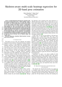 Skeleton-aware multi-scale heatmap regression for 2D hand pose
  estimation