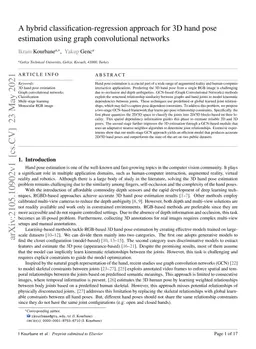 A hybrid classification-regression approach for 3D hand pose estimation
  using graph convolutional networks