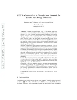 COTR: Convolution in Transformer Network for End to End Polyp Detection