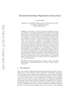 Towards Knowledge Organization Ecosystems