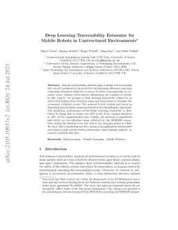 Deep Learning Traversability Estimator for Mobile Robots in Unstructured
  Environments