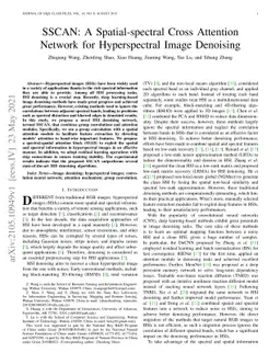 SSCAN: A Spatial-spectral Cross Attention Network for Hyperspectral
  Image Denoising