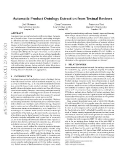 Automatic Product Ontology Extraction from Textual Reviews